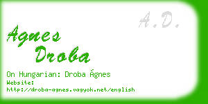 agnes droba business card