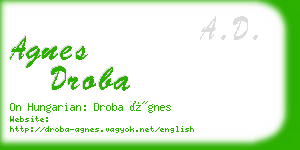 agnes droba business card